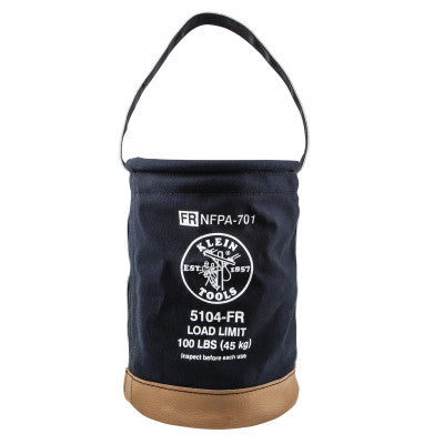 Flame-Resistant Canvas Bucket, 100 lb Capacity, Black