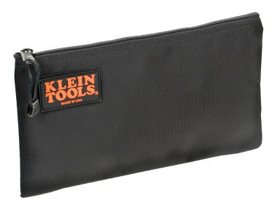 Zipper Bags, 1 Compartment, 12 in X 7 1/2 in, Nylon, Black