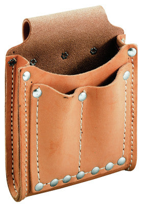 Tool Pouches, 3 Compartments, Black, Leather, Belt Loop