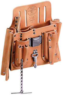 Tool Pouches, 11 Compartment, Black, Leather, Belt Slot