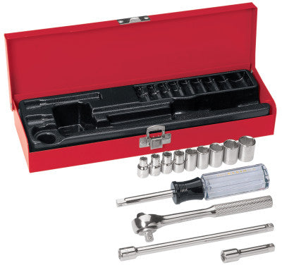 13 Piece Socket Sets, 1/4 in, 6 Point