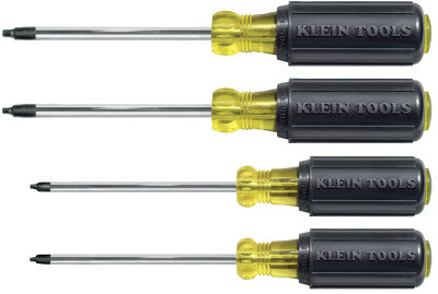 SCREWDRIVER SET- 4PC. CUSHION-GRIP SQUARE-RECESS