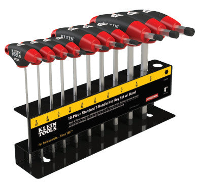 Journeyman T-Handle Hex Key Sets, 8 per set, Hex Tip, Inch, 9 in Blade