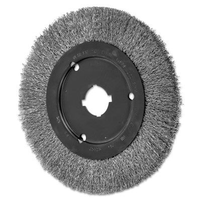 Narrow Face Crimped Wire Brush, 8 D x 3/4 W, .012 Stainless Steel, 6,000 rpm