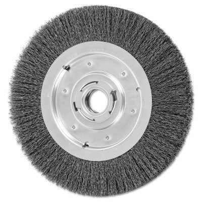 Medium Face Crimped Wire Wheel Brush, 10 D, .014 Carbon Steel Wire, 3,600 rpm