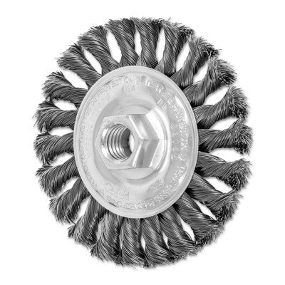 Full Cable Twist Knot Wheel, 4 in D x 3/8 in W, .014 in Steel Wire, 20,000 rpm