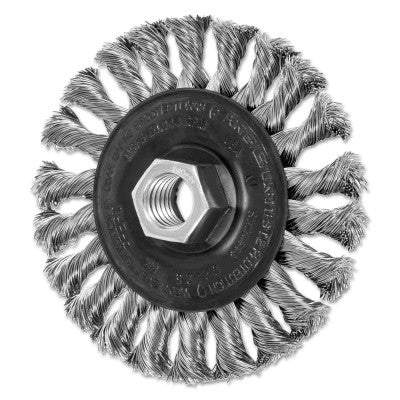 Full Cable Twist Knot Wheel, 4 D x 3/8 W, .014 in Stainless Steel, 20,000 rpm