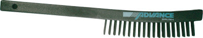 Curved Handle Scratch Brushes, 13 3/4", 3X19 Rows, Carbon Steel Wire, Plastic