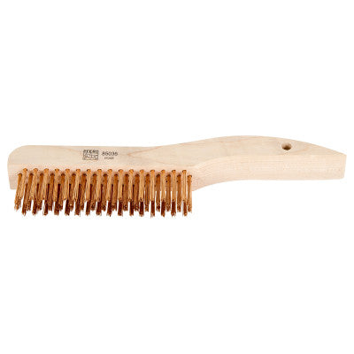 Shoe Handle Scratch Brushes, 10 1/4 in, 4 X 16, Bronze, Shoe, Hardwood