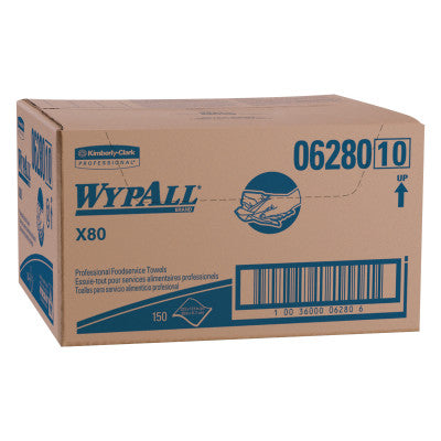 WypAll X80 Foodservice Towel, Kimfresh Antimicrob Hydroknit, 12.5 x 23.5