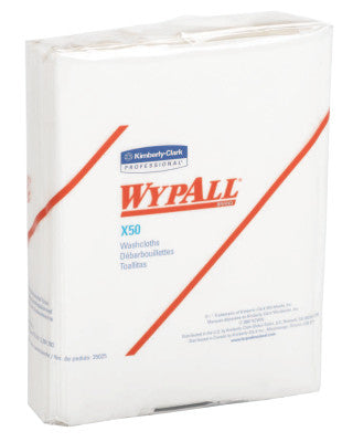 WypAll X50 Wipers, 1/4 Fold, White, 26 per pack