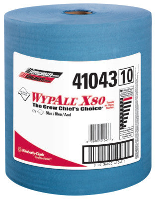 WypAll X80 Towels, Jumbo Roll, Blue, 475 per roll