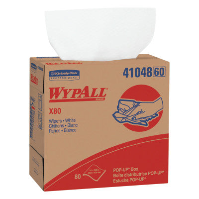 WypAll X80 Towels, Pop-Up Box, Cotton White, 80 per box