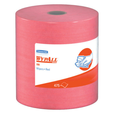 WypAll X80 Towels, Jumbo Roll, Red Hot, 475 per roll