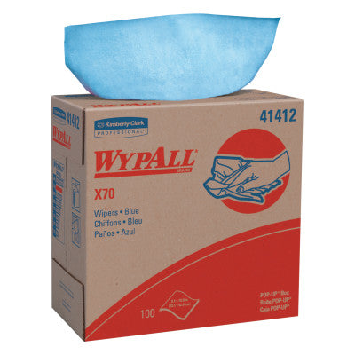 WypAll X70 Workhorse Rags, Pop-Up Box, Blue