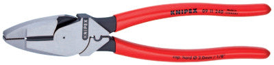 New England Linesman Pliers, 9 1/2 in Length, Plastic Coated Handle