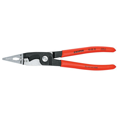 Electrical Installation Pliers, Straight Cut, 8 in, Red