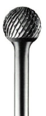Carbide Ball Shaped Bur Bit, 3/8"Dia. x 5/16"L Cut, 1/4" Shank, Alt. Diamond Cut