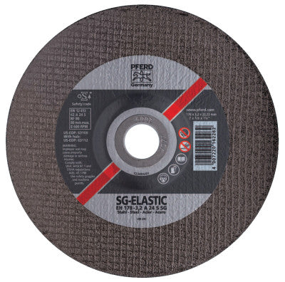 Depressed Center Cut-Off Wheel, 9 in Dia, 1/8 in Thick, 24 Grit, Alum Oxide