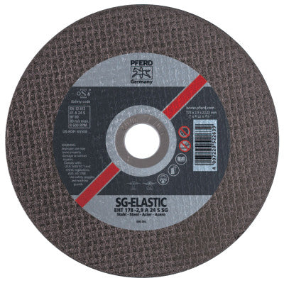 SG Flat Cut-Off Wheel, 5 in Dia, 3/32 in Thick, 30 Grit Aluminum Oxide