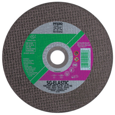 Cut-Off Wheel, 14 in Dia, 3/16 in Thick, 24 Grit Alum. Oxide/Silicon Blend