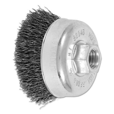 Mini Crimped Cup Brush, 2 3/4 in Dia., 5/8-11 Arbor, .014 in Steel Wire