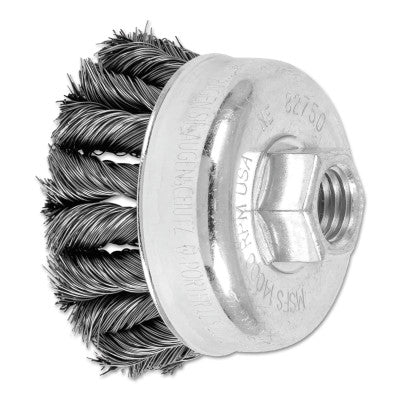 COMBITWIST Knot Wire Cup Brush, 2 3/4 in Dia., .014 in Carbon Steel Wire