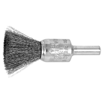 Standard Duty Crimped End Brushes, Carbon Steel, 22,000 rpm, 1/2" x 0.006"