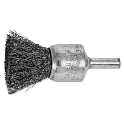 Standard Duty Crimped End Brushes, Carbon Steel, 22,000 rpm, 3/4" x 0.01"