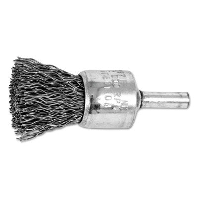 Standard Duty Crimped End Brushes, Carbon Steel, 20,000 rpm, 3/4" x 0.02"