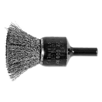 Standard Duty Crimped End Brushes, Stainless Steel, 20,000 rpm, 3/4" x 0.01"