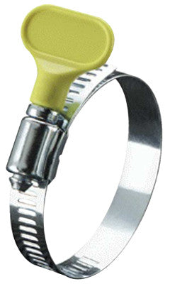 Turn-Key Hose Clamps, 1 1/4"-2 1/4" Dia, 5/16"W, Stainless Steel