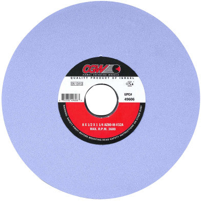 AZ Cool Blue Surface Grinding Wheels, Type 1, 8 X 1/2, 1 1/4" Arbor, 80, K