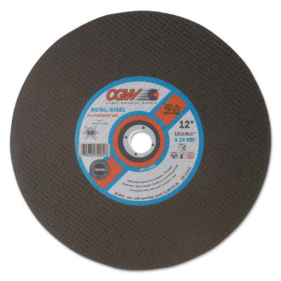 Stationary Saw Wheel, Type 1, 14 in Dia, 1/8 in Thick, 24 Grit, Alum. Oxide