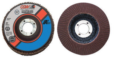Flap Discs, A3 Aluminum Oxide, Reg, 4 1/2", 120 Grit, 7/8 Arbor, 13,300 rpm, T27