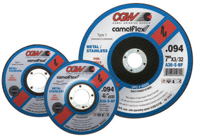 Thin Cut-Off Wheel, 7 in Dia, 3/32 in Thick, 5/8 Arbor, 36 Grit Aluminum Oxide