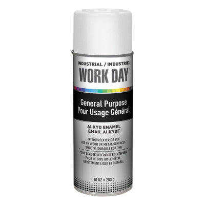 Industrial Work Day Enamel Paints, 16 oz Aerosol Can, Gloss White