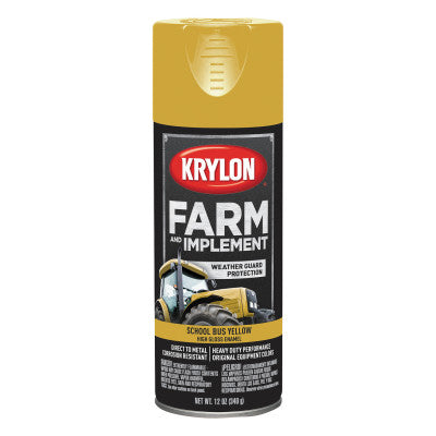 Farm and Implement Paints, 12 oz Aerosol Can, School Bus Yellow, Gloss