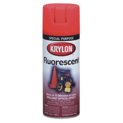 Fluorescent Paints, 11 oz Aerosol Can, Red Orange