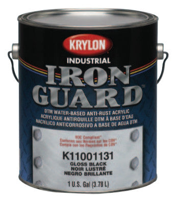 Iron Guard Direct-To-Metal Acrylic Enamels, 1 Gallon Can, Flat Black