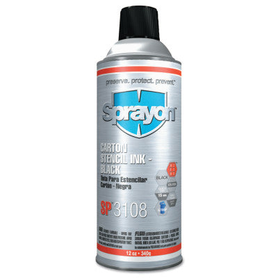 Stencil Inks, 12 oz Aerosol Can, Black