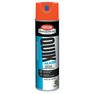 Quik-Mark Water-Based Fluorescent Inverted Marking Paints, 17 oz, Safety Red