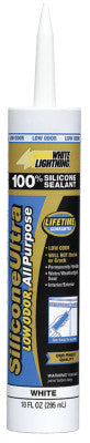 Premium 100% Neutral Cure Silicone Sealants, 10 oz Cartridge, White