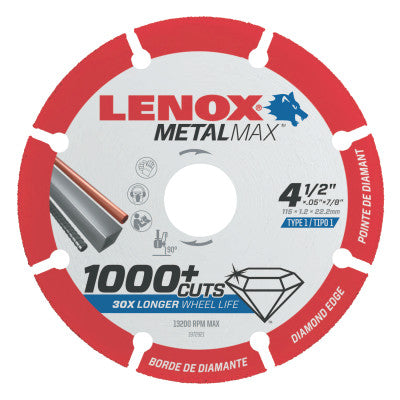 MetalMax Cut-Off Wheels, 5 in Dia., 7/8 in Arbor, 12200 rpm