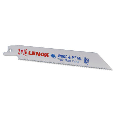 General Purpose Bi-Metal Reciprocating Saw Blade, 6"/10 TPI, Multimaterial, 5/PK