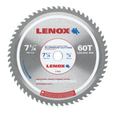 Metal Cutting Circular Saw Blades, 7 1/4 in, 60 Teeth