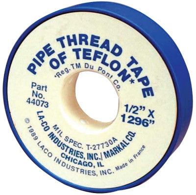 PTFE Pipe Thread Tapes, 260 in L X 1/2 in W