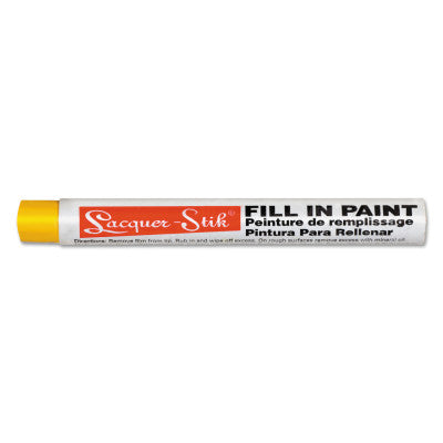Lacquer-Stik Fill-In Paint Markers, Yellow, 3/8 in, Round