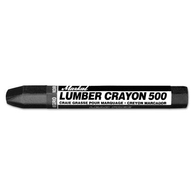 #500 Lumber Crayons, 1/2 in dia, 4 5/8 in, Black