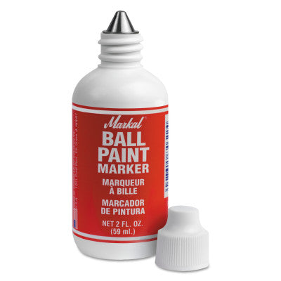 Ball Paint Marker Markers, 1/8 in Tip, Metal Ball Point, Red